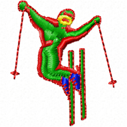 Ski Embroidery Design 2 Ski Embroidery Design 2